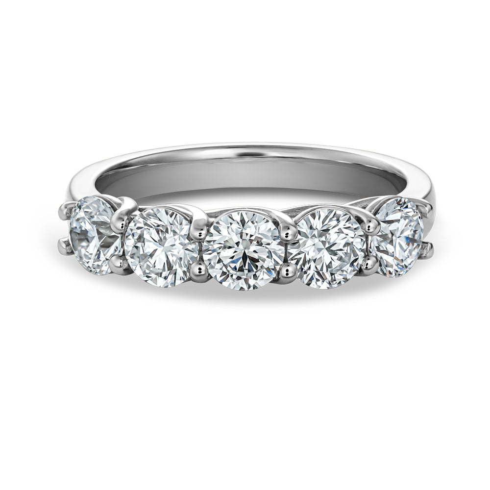14k Gold Wedding Band Set with 5 Diamonds of 0.36 Carat
