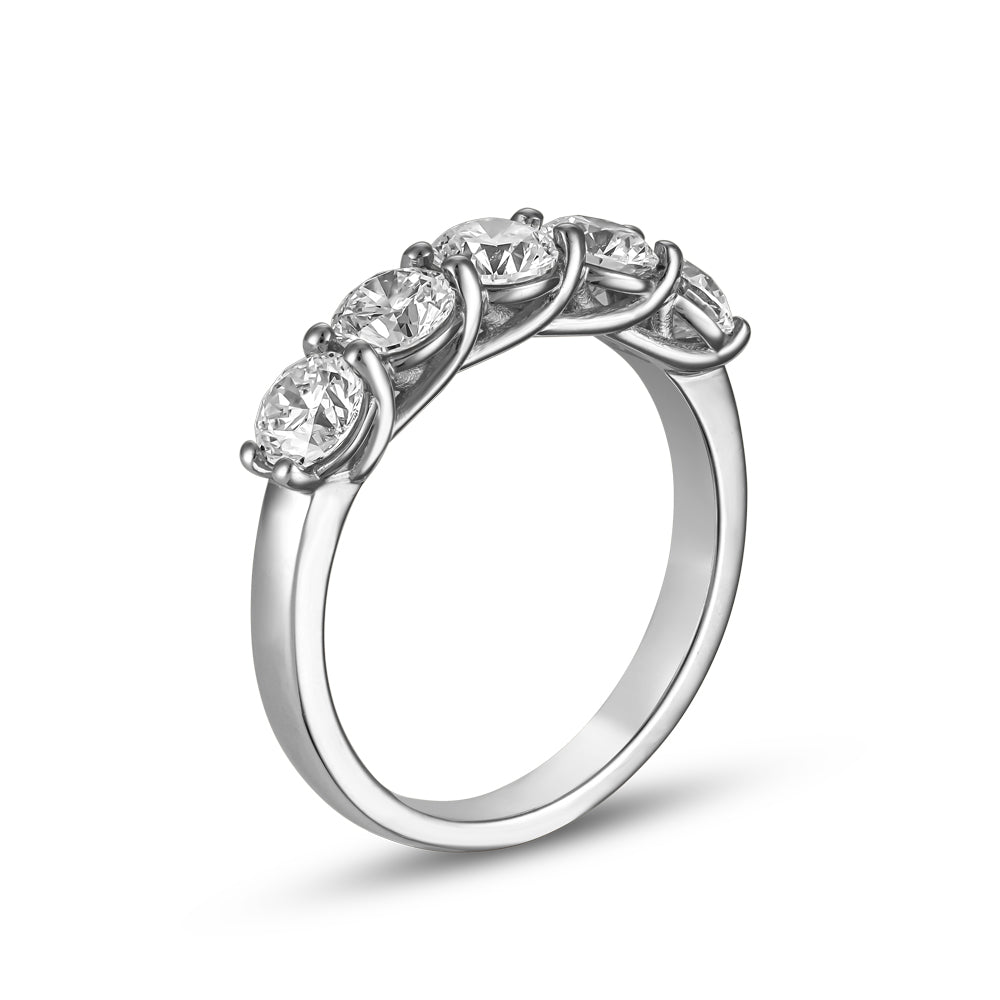 14k Gold Wedding Band Set with 5 Diamonds of 0.36 Carat