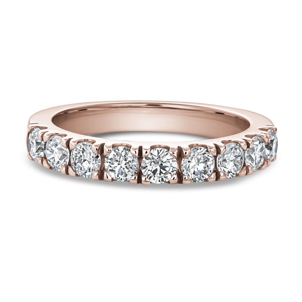 14k Gold Semi-Eternity Wedding Band with Lab-Grown Diamonds Total 1.00 Ct