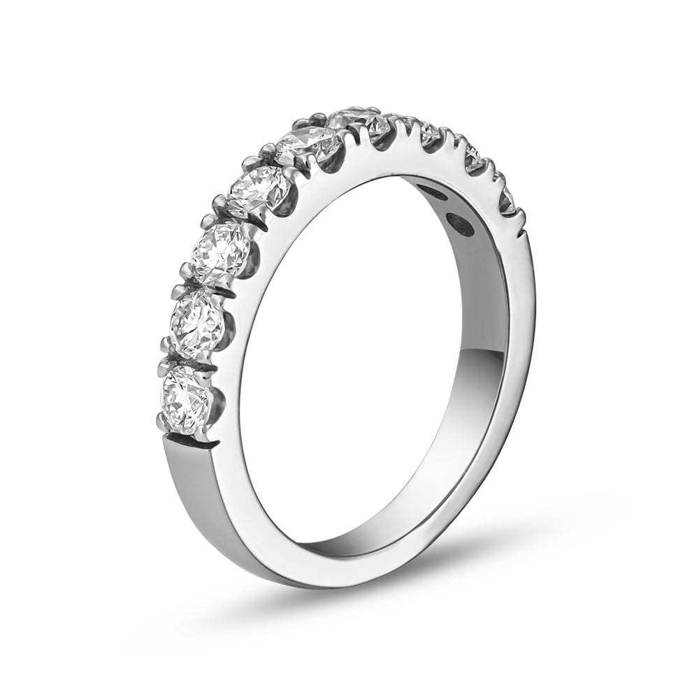 14k Gold Semi-Eternity Wedding Band with Lab-Grown Diamonds Total 1.00 Ct