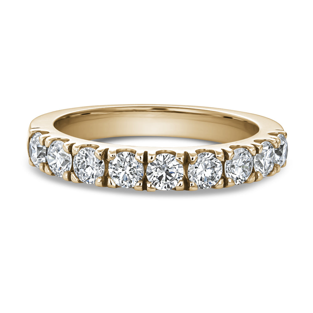 14k Gold Semi-Eternity Wedding Band with Lab-Grown Diamonds Total 1.00 Ct