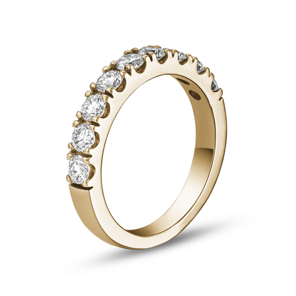 14k Gold Semi-Eternity Wedding Band with Lab-Grown Diamonds Total 1.00 Ct