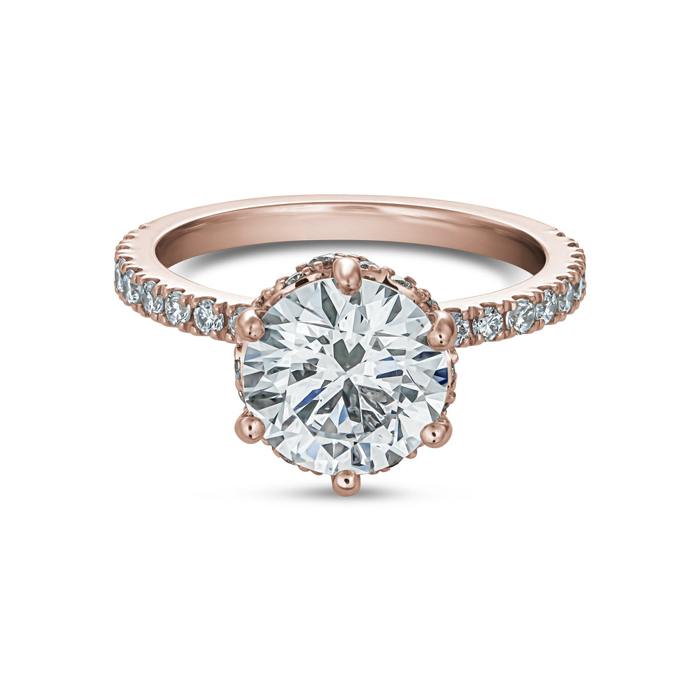 Bague en Or 14k à 6 griffes avec Diamant central de 2.00 Carats – Design Royal