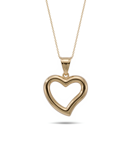 Collier avec pendentif en forme silhouette de coeur en or 10k