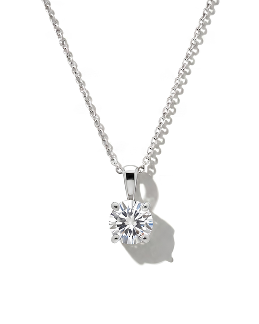 Collier en Or Jaune 14K – Diamant Central Lab Grown 1.25 ct
