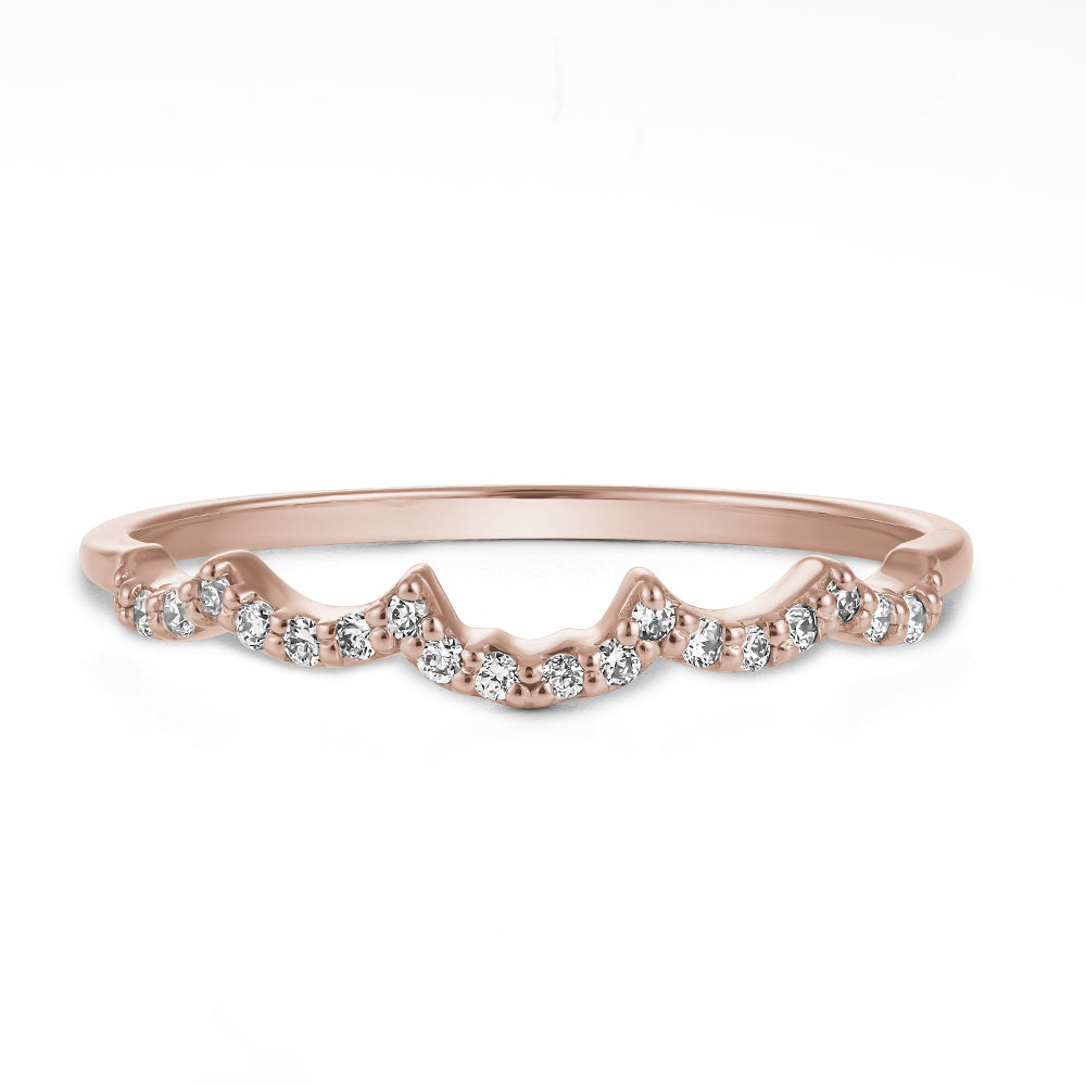 Alliance Courbée Pavée de Diamants de laboratoire – Design Parfait pour S'Imbriquer avec la Bague Infinie