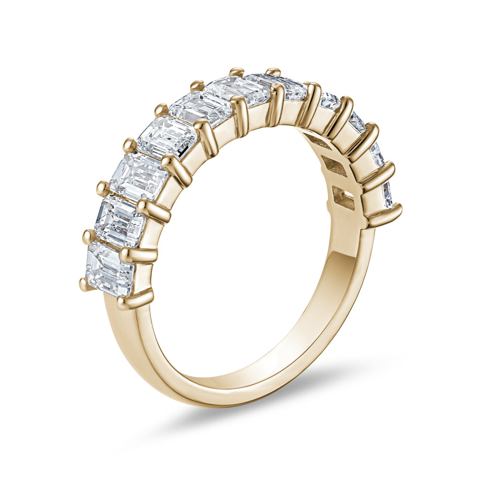 2.20 carat emerald cut diamond semi-eternity ring