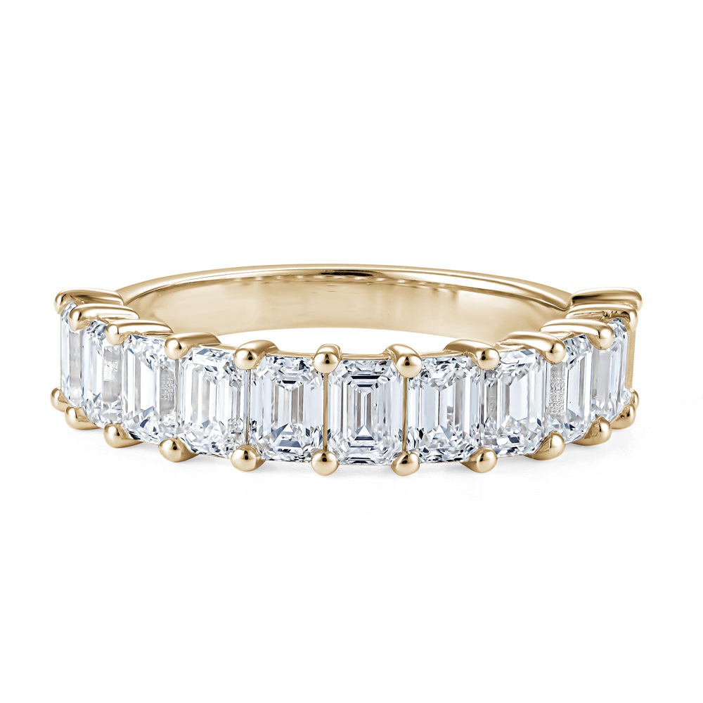 2.20 carat emerald cut diamond semi-eternity ring