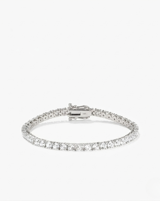 Lab Grown Diamond Tennis Bracelet 8.06 ct de diamants et or blanc 14 carats