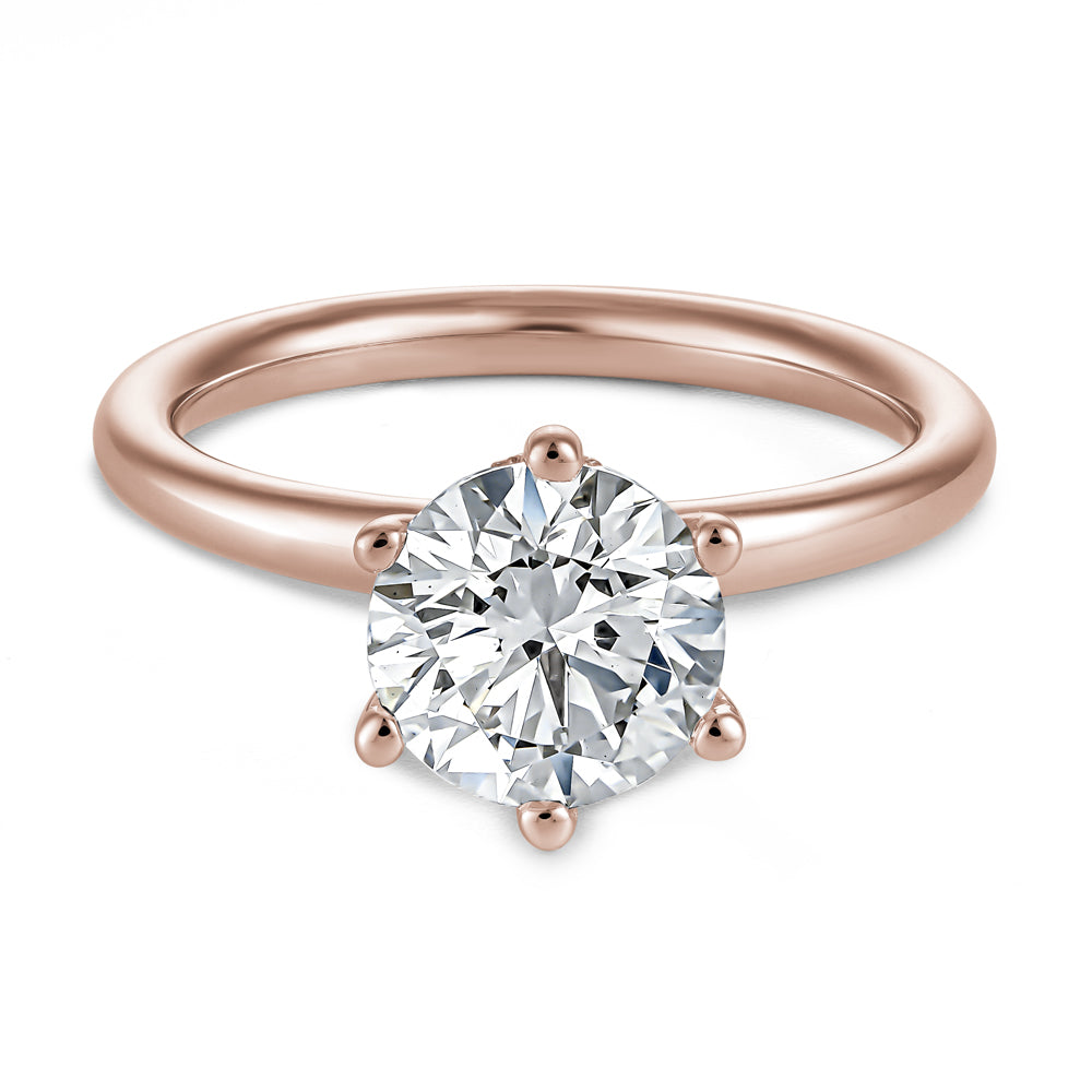 18k gold ring with 1.55 Carat central diamond, 6 prongs and hidden halo of small diamonds