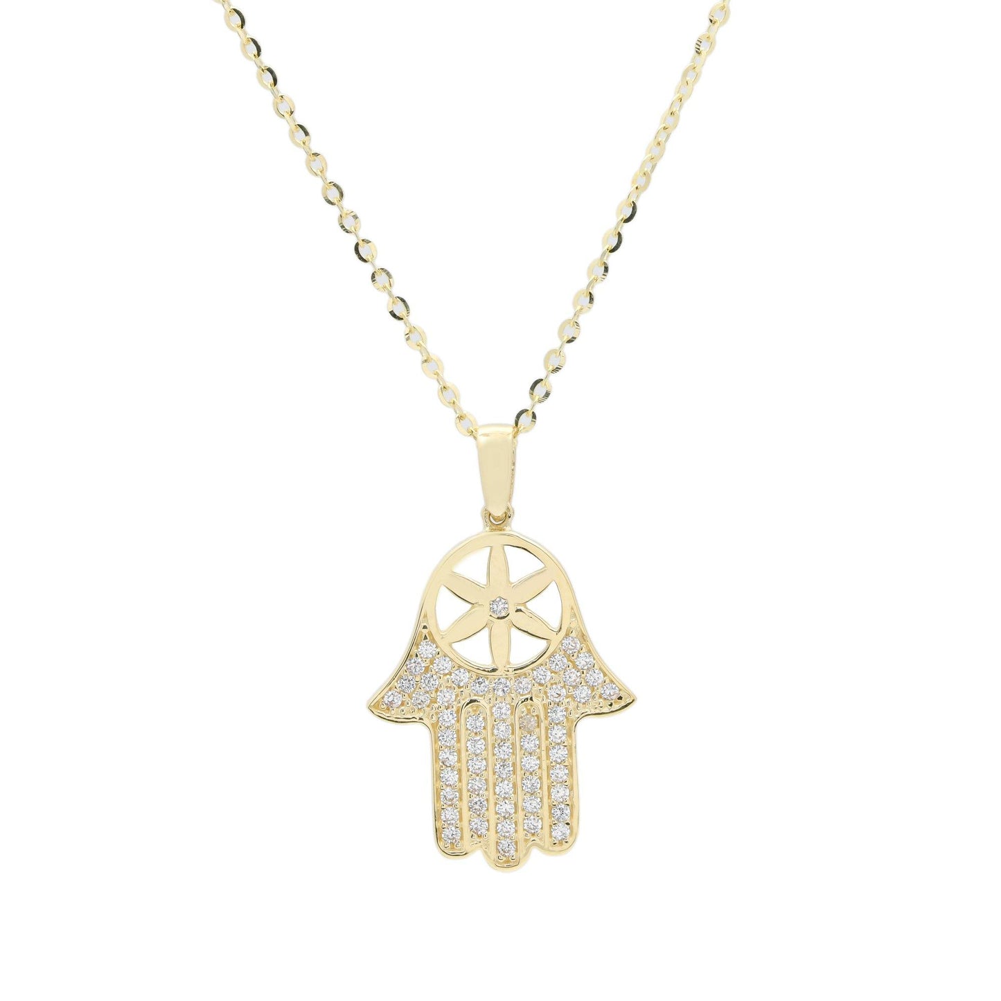 Copie de Collier Khomssa | main de Fatima en or 10 carats | Fleur - Bijouterie Viko