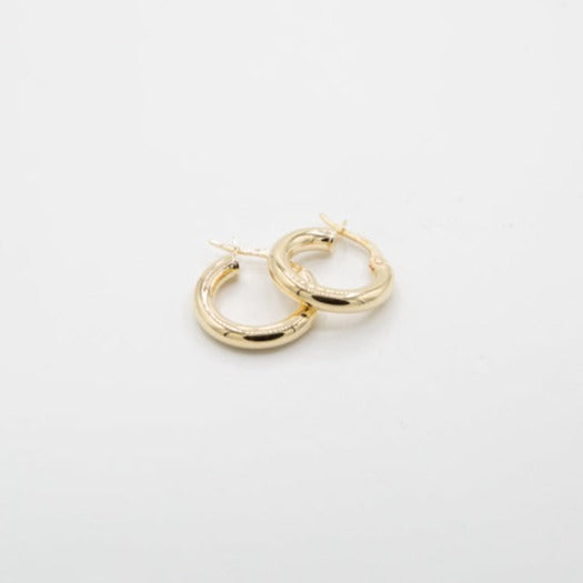 Boucles d'oreilles tube en or 10K, créoles épaisses 3mm
