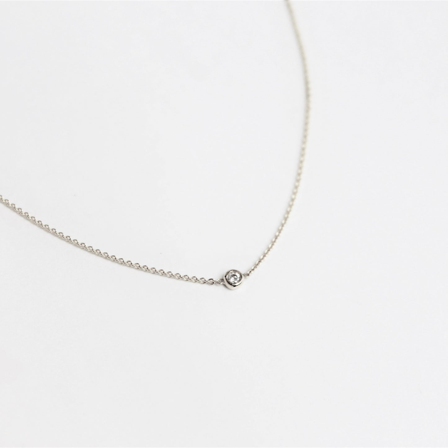 14k yellow or white gold necklace with 0.05ct diamond