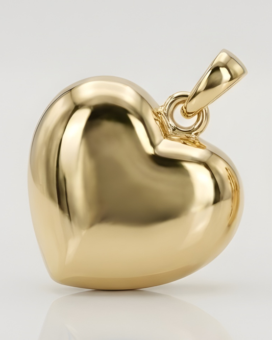 COEUR PLAIN| Collier avec pendentif en forme de coeur en or 10k