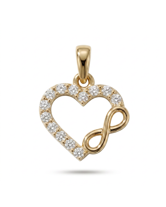 Pendentif représentant l’amour éternel en or 10k