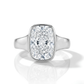 Ensemble de bagues de fiançailles en or 14K – Diamant Cushion 2 ct & Alliance ondulée assortie