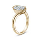 Bague Minimaliste en Or 14k avec Diamant Ovale de 2 Carats - Semi Bezel