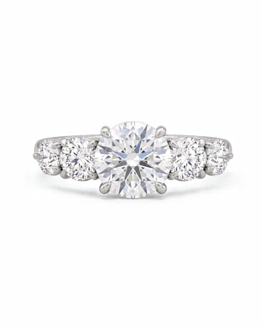 Ring with 2.00 Ct Oval Diamond and Marquises