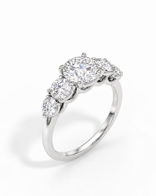 Ring with 2.00 Ct Oval Diamond and Marquises