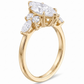 Bague Fiançailles 7 Pierres Diamant Laboratoire Marquise 3.780 Ct | Or 14K