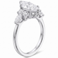 Bague Fiançailles 7 Pierres Diamant Laboratoire Marquise 3.780 Ct | Or 14K