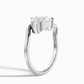 14k Gold Ring with 2 Carat Emerald Diamond – Triple Row Pave &amp; Brilliant Under Halo