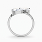 14k Gold Ring with 2 Carat Emerald Diamond – Triple Row Pave &amp; Brilliant Under Halo
