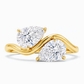 14k Gold Ring with 2 Carat Emerald Diamond – Triple Row Pave &amp; Brilliant Under Halo