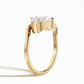 14k Gold Ring with 2 Carat Emerald Diamond – Triple Row Pave &amp; Brilliant Under Halo