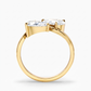 14k Gold Ring with 2 Carat Emerald Diamond – Triple Row Pave &amp; Brilliant Under Halo