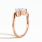 14k Gold Ring with 2 Carat Emerald Diamond – Triple Row Pave &amp; Brilliant Under Halo