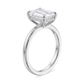 3 Ct Emerald Cut Diamond Ring with Pave Diamonds in 14k Gold