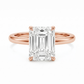 3 Ct Emerald Cut Diamond Ring with Pave Diamonds in 14k Gold