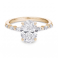 Ring with 2.00 Ct Oval Diamond and Marquises
