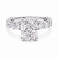 14k Gold Ring with 2 Carat Emerald Diamond – Triple Row Pave &amp; Brilliant Under Halo