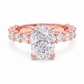14k Gold Ring with 2 Carat Emerald Diamond – Triple Row Pave &amp; Brilliant Under Halo