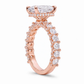 14k Gold Ring with 2 Carat Emerald Diamond – Triple Row Pave &amp; Brilliant Under Halo