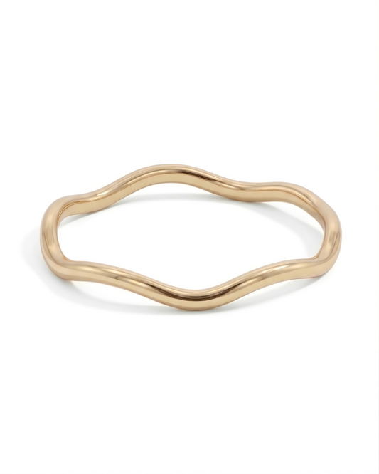 Bague ondulée empilable en or 10K