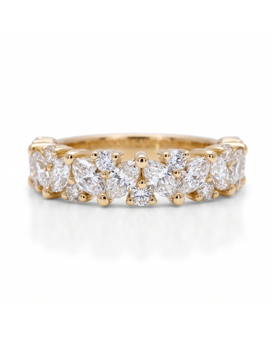 Bague semi-éternité 1.33 carat Or 14k Diamants de laboratoires
