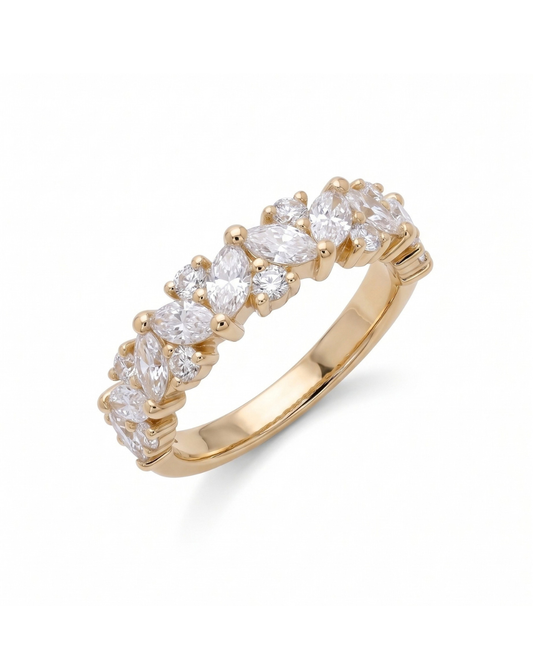 Bague semi-éternité 1.33 carat Or 14k Diamants de laboratoires