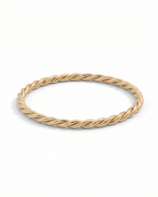 1.6 MM twisted ring in yellow, white or rose gold