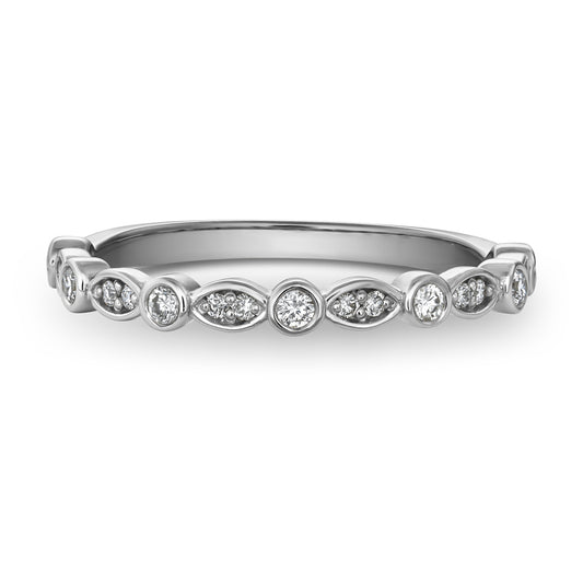 Bague semi-éternité en or et diamants naturels ronds effet marquises
