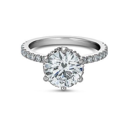 Bague en Or 14k à 6 griffes avec Diamant central de 2.00 Carats – Design Royal