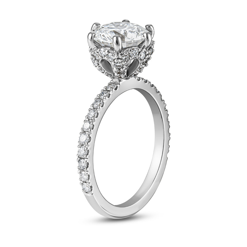 Bague en Or 14k à 6 griffes avec Diamant central de 2.00 Carats – Design Royal