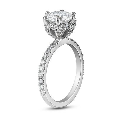 Bague en Or 14k à 6 griffes avec Diamant central de 2.00 Carats – Design Royal
