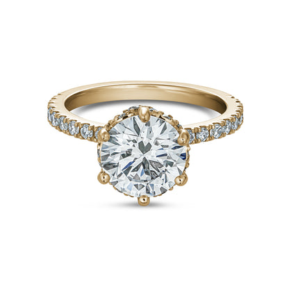 Bague en Or 14k à 6 griffes avec Diamant central de 2.00 Carats – Design Royal