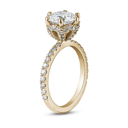 Bague en Or 14k à 6 griffes avec Diamant central de 2.00 Carats – Design Royal