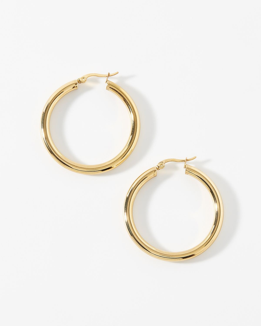 Boucles d’oreilles Créoles Lisses 10K Or Jaune