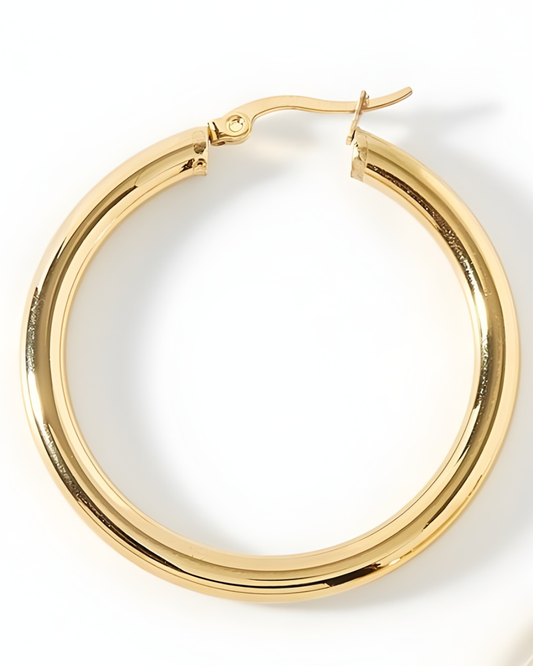 Boucles d’oreilles Créoles Lisses 10K Or Jaune