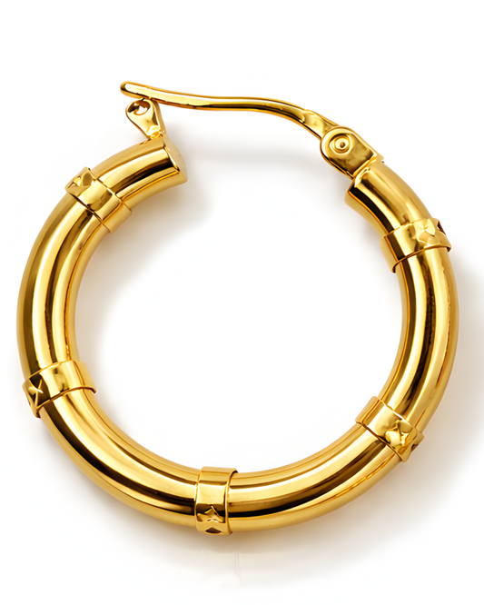 Boucles d’oreilles créoles Bambou 10K Or Jaune